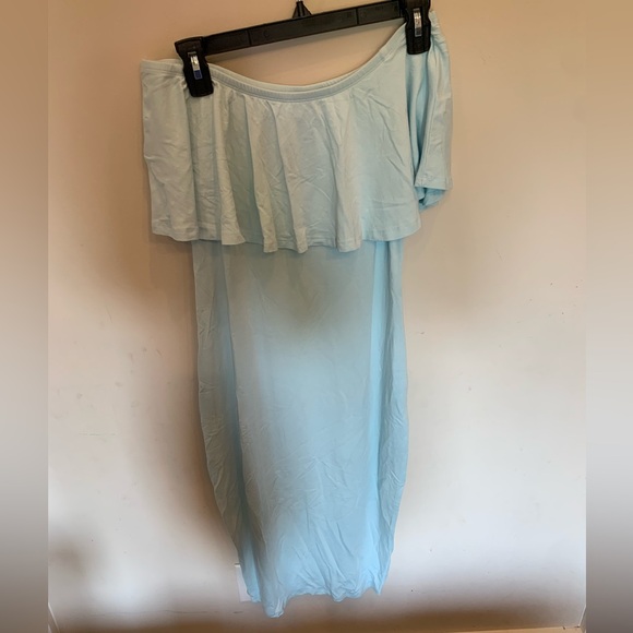 ASOS Maternity off shoulder blue dress - Picture 2 of 5